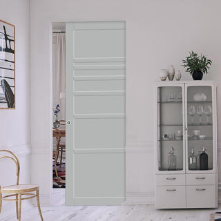 Image: Bespoke Handmade Eco-Urban® Oslo 7 Panel Single Absolute Evokit Pocket Door DD6400 - Colour Options