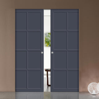 Image: Bespoke Handmade Eco-Urban® Perth 8 Panel Double Absolute Evokit Pocket Door DD6318 - Colour Options