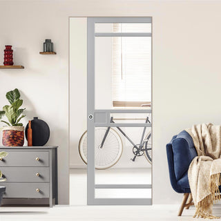 Image: Bespoke Handmade Eco-Urban® Sheffield 5 Pane Single Absolute Evokit Pocket Door DD6312G - Clear Glass - Colour Options