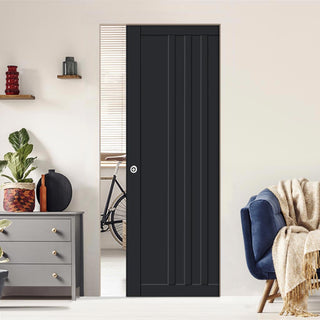 Image: Bespoke Handmade Eco-Urban® Skye 4 Panel Single Absolute Evokit Pocket Door DD6435 - Colour Options