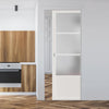 Bespoke Handmade Eco-Urban Staten 3 Pane 1 Panel Single Absolute Evokit Pocket Door DD6310SG - Frosted Glass - Colour Options