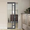 Bespoke Handmade Eco-Urban® Suburban 4 Pane Single Absolute Evokit Pocket Door DD6411G Clear Glass(2 FROSTED CORNER PANES)- Colour Options