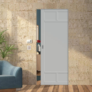 Image: Bespoke Handmade Eco-Urban® Sydney 5 Panel Single Absolute Evokit Pocket Door DD6417 - Colour Options