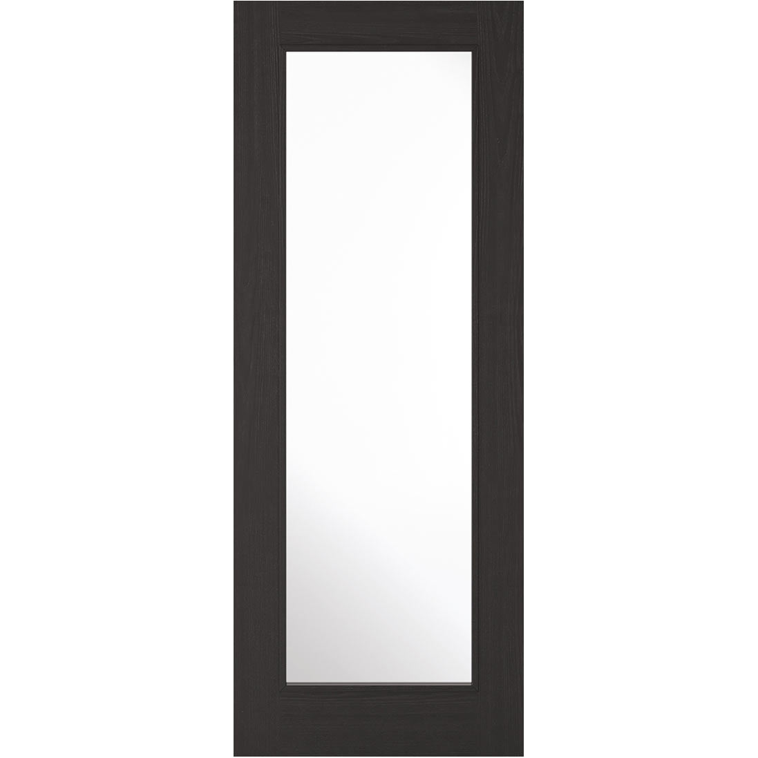 Diez Charcoal Black 1L Door Pair - Raised Mouldings - Clear Glass - Prefinished