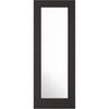 Double Sliding Door & Wall Track - Diez Charcoal Black 1L Door - Raised Mouldings - Clear Glass - Prefinished