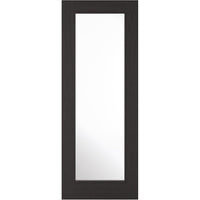 Bespoke Diez Charcoal Black 1L Door Pair - Raised Mouldings - Clear Glass - Prefinished