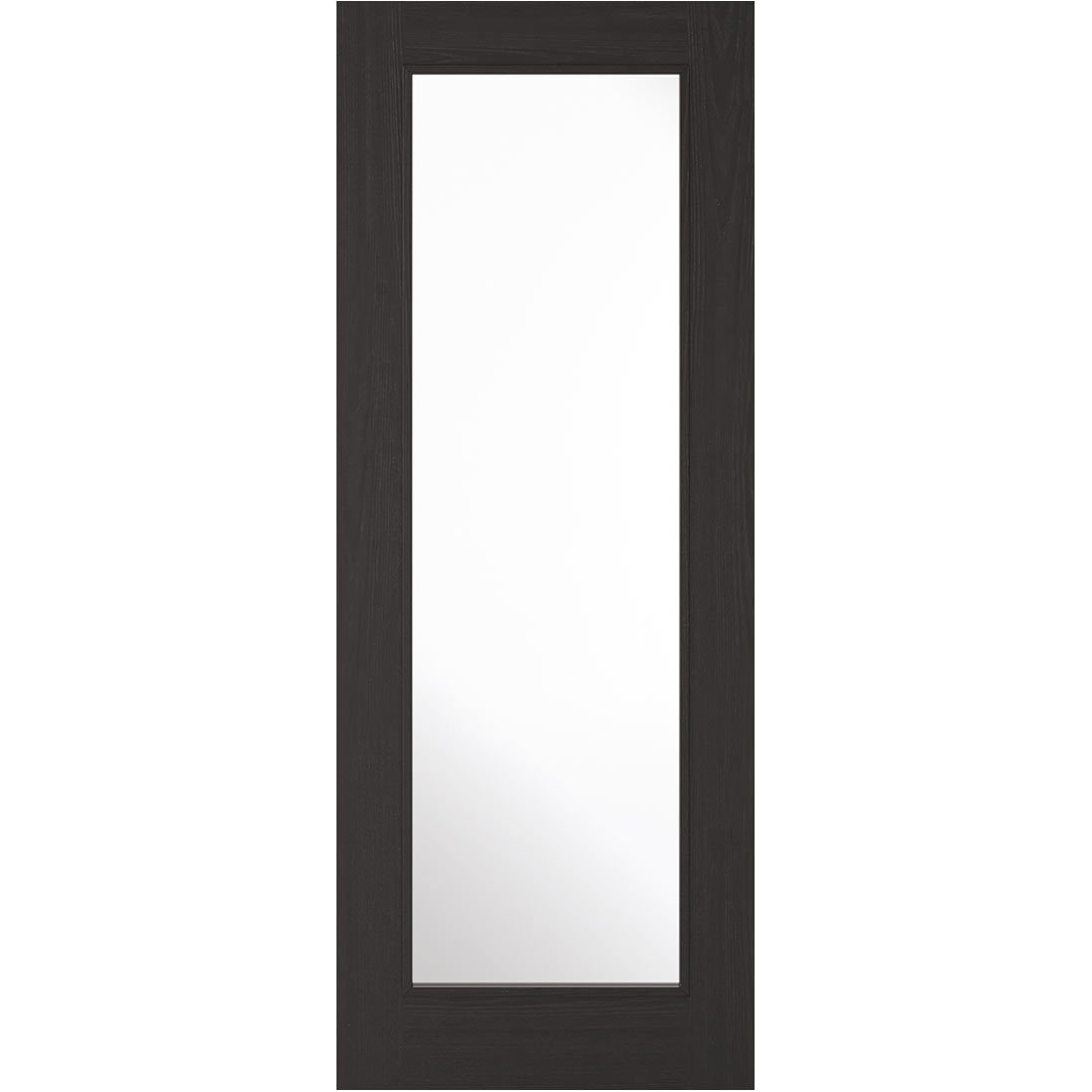 Bespoke Diez Charcoal Black 1L Door Pair - Raised Mouldings - Clear Glass - Prefinished
