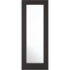 Single Sliding Door & Track - Diez Charcoal Black 1L Door - Raised Mouldings - Clear Glass - Prefinished