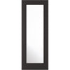 Sirius Tubular Stainless Steel Sliding Track & Diez Charcoal Black 1L Double Door - Raised Mouldings - Clear Glass - Prefinished