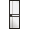 Double Sliding Door & Wall Track - Greenwich Door - Clear Glass - Black Primed