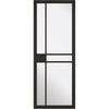 Top Mounted Black Sliding Track & Door - Greenwich Black Primed Door - Clear Glass