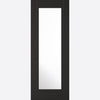 Bespoke Diez Charcoal Black 1L Door - Raised Mouldings - Clear Glass - Prefinished