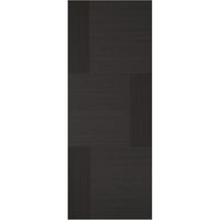 Single Sliding Door & Wall Track - Seis Charcoal Black Flush Door - Prefinished