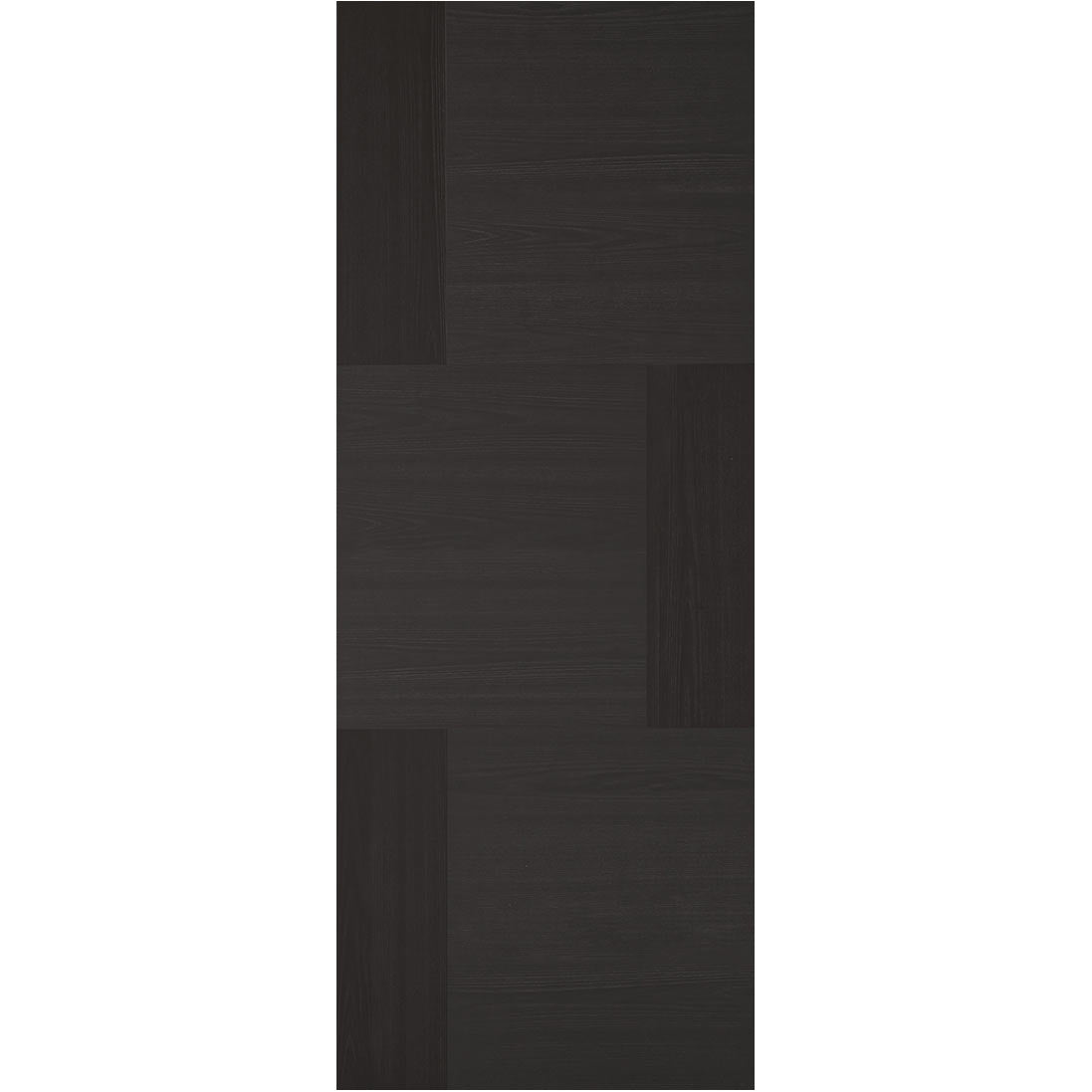 Single Sliding Door & Wall Track - Seis Charcoal Black Flush Door - Prefinished