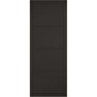 Minimalist Wardrobe Door & Frame Kit - Three Soho 4 Panel Doors - Black Primed