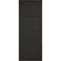Single Sliding Door & Wall Track - Soho 4 Panel Door - Black Primed