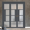 Urban Ultimate® Room Divider Boston 4 Pane Door Pair DD6311F - Frosted Glass with Matching Side - Colour & Size Options