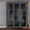 Urban Ultimate® Room Divider Boston 4 Pane Door Pair DD6311T - Tinted Glass with Matching Side - Colour & Size Options