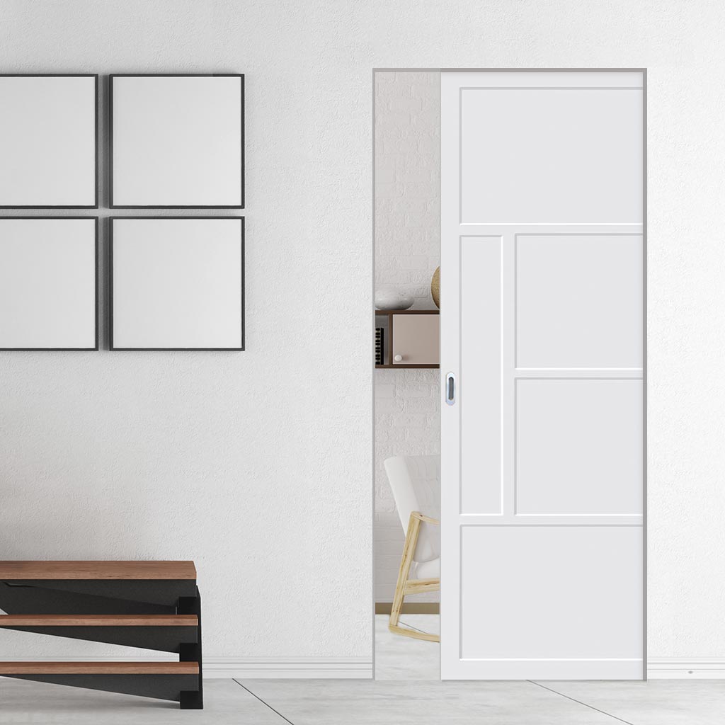 Handmade Eco-Urban® Boston 4 Panel Single Absolute Evokit Pocket Door DD6311 - Colour & Size Options