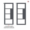 Urban Ultimate® Room Divider Boston 4 Pane Door Pair DD6311F - Frosted Glass with Matching Sides - Colour & Size Options