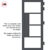 Urban Ultimate® Room Divider Boston 4 Pane Door Pair DD6311F - Frosted Glass with Full Glass Side - Colour & Size Options