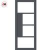 Urban Ultimate® Room Divider Boston 4 Pane Door Pair DD6311T - Tinted Glass with Full Glass Side - Colour & Size Options