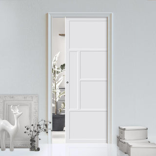 Image: Bespoke Handmade Eco-Urban® Boston 4 Panel Single Evokit Pocket Door DD6311 - Colour Options