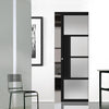 Handmade Eco-Urban® Boston 4 Pane Single Absolute Evokit Pocket Door DD6311SG - Frosted Glass - Colour & Size Options