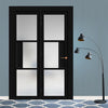 Urban Ultimate® Room Divider Breda 3 Pane 1 Panel Door DD6439F - Frosted Glass with Full Glass Side - Colour & Size Options