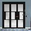 Urban Ultimate® Room Divider Breda 3 Pane 1 Panel Door Pair DD6439F - Frosted Glass with Matching Side - Colour & Size Options