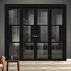 Urban Ultimate® Room Divider Breda 3 Pane 1 Panel Door Pair DD6439T - Tinted Glass with Matching Sides - Colour & Size Options