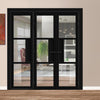 Urban Ultimate® Room Divider Breda 3 Pane Door Pair DD6439C with Matching Side - Clear Glass - Colour & Height Options