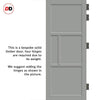 Breda 4 Panel Solid Wood Internal Door Pair UK Made DD6439 - Eco-Urban® Mist Grey Premium Primed