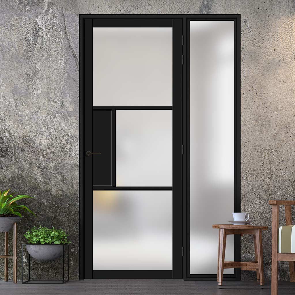 Room Divider - Handmade Eco-Urban® Breda Door DD6439F - Frosted Glass - Premium Primed - Colour & Size Options