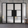 Room Divider - Handmade Eco-Urban® Breda with Two Sides DD6439F - Frosted Glass - Premium Primed - Colour & Size Options
