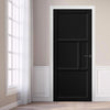 Breda 4 Panel Solid Wood Internal Door UK Made DD6439 - Eco-Urban® Shadow Black Premium Primed