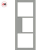 Bespoke Room Divider - Eco-Urban® Breda Door Pair DD6439C - Clear Glass with Full Glass Side - Premium Primed - Colour & Size Options