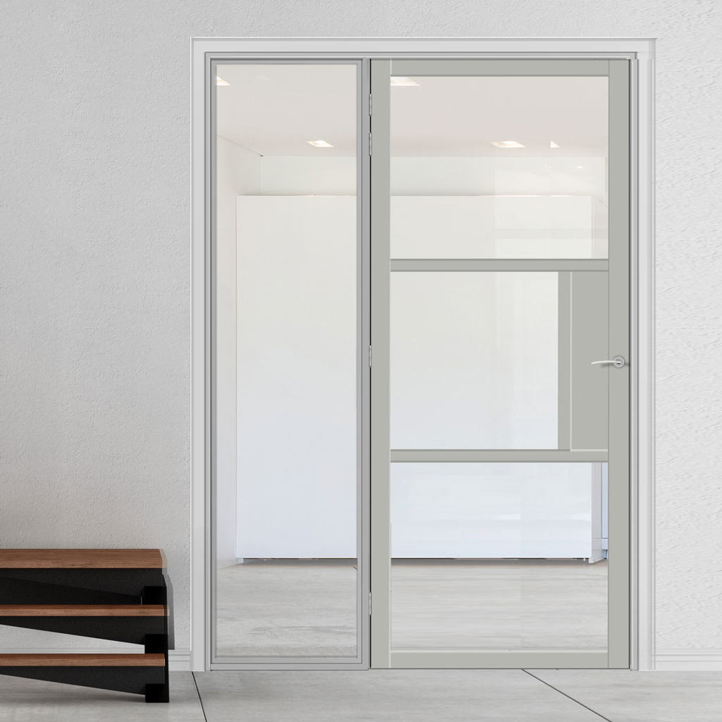Room Divider - Handmade Eco-Urban® Breda Door DD6439C - Clear Glass - Premium Primed - Colour & Size Options