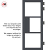 Breda 3 Pane 1 Panel Solid Wood Internal Door Pair UK Made DD6439SG Frosted Glass - Eco-Urban® Stormy Grey Premium Primed