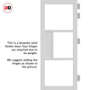 Breda 3 Pane 1 Panel Solid Wood Internal Door Pair UK Made DD6439SG Frosted Glass - Eco-Urban® Cloud White Premium Primed