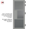 Breda 3 Pane 1 Panel Solid Wood Internal Door UK Made DD6439 - Tinted Glass - Eco-Urban® Mist Grey Premium Primed