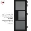 Urban Ultimate® Room Divider Breda 3 Pane 1 Panel Door DD6439T - Tinted Glass with Full Glass Side - Colour & Size Options