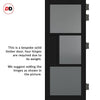 Breda 3 Pane 1 Panel Solid Wood Internal Door UK Made DD6439 - Tinted Glass - Eco-Urban® Shadow Black Premium Primed