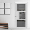 Breda 3 Pane 1 Panel Solid Wood Internal Door UK Made DD6439 - Tinted Glass - Eco-Urban® Cloud White Premium Primed
