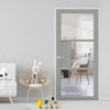 Breda 3 Pane Solid Wood Internal Door UK Made DD6439G Clear Glass - Eco-Urban® Mist Grey Premium Primed