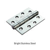102x76mm Grade 13 Hinge- Square Corners - Suits Fire Doors - 6 Finishes -Single Hinge