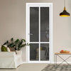 Bronx 4 Pane Solid Wood Internal Door UK Made DD6315 - Tinted Glass - Eco-Urban® Cloud White Premium Primed