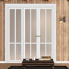 Urban Ultimate® Room Divider Bronx 4 Pane Door Pair DD6315F - Frosted Glass with Full Glass Side - Colour & Size Options