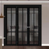 Urban Ultimate® Room Divider Bronx 4 Pane Door Pair DD6315T - Tinted Glass with Matching Side - Colour & Size Options