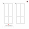 Urban Ultimate® Room Divider Bronx 4 Pane Door Pair DD6315F - Frosted Glass with Full Glass Side - Colour & Size Options